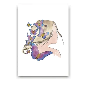 poster femme papillons
